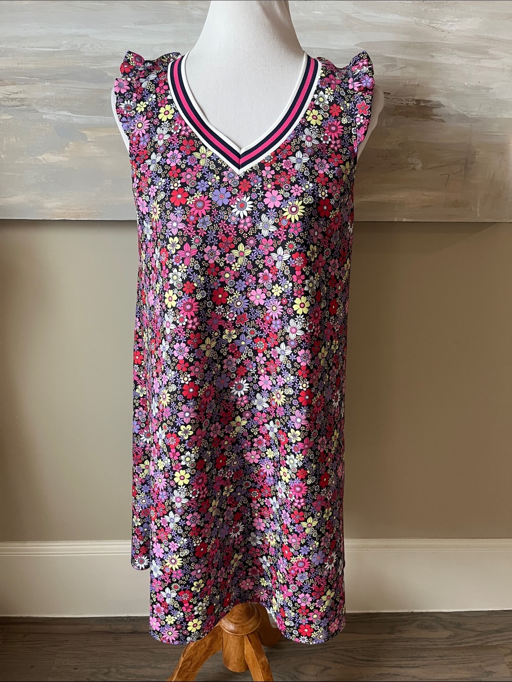 SSYS The Label “The Sydney” ruffle sleeve floral scuba active dress